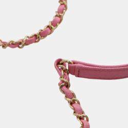 Pre Owned Chanel Pink Mini Quilted Caviar CC Messenger Flap