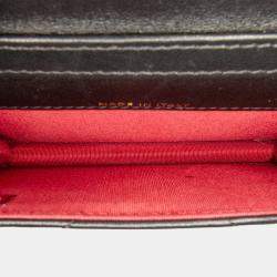 Pre Owned Chanel Black Quilted Lambskin 19 Flap Coin Purse With Chain
