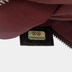 Pre Owned Chanel Black Large CC Chevron Caviar O Case Clutch