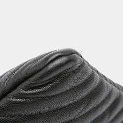Pre Owned Chanel Black Large CC Chevron Caviar O Case Clutch