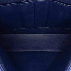 Pre Owned Chanel Blue Medium Classic Velvet Double Flap