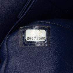 Pre Owned Chanel Blue Medium Classic Velvet Double Flap