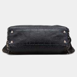 Pre Owned Chanel Black Glazed Calfskin Tweed Tweedy Shopping Tote