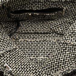 Pre Owned Chanel Black Glazed Calfskin Tweed Tweedy Shopping Tote