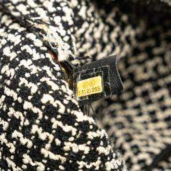 Pre Owned Chanel Black Glazed Calfskin Tweed Tweedy Shopping Tote