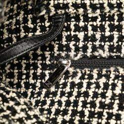 Pre Owned Chanel Black Glazed Calfskin Tweed Tweedy Shopping Tote