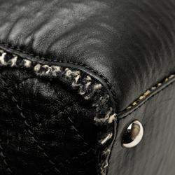 Pre Owned Chanel Black Glazed Calfskin Tweed Tweedy Shopping Tote