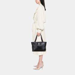 Pre Owned Chanel Black Glazed Calfskin Tweed Tweedy Shopping Tote