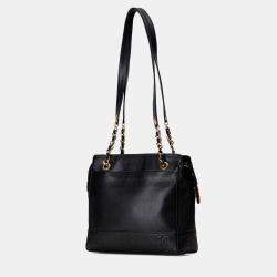 Pre Owned Chanel Black Triple CC Caviar Shoulder Bag