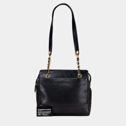 Pre Owned Chanel Black Triple CC Caviar Shoulder Bag