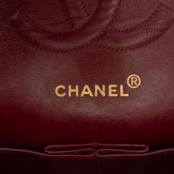 Pre Owned Chanel Black Medium Classic Lambskin Double Flap
