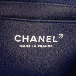 Pre Owned Chanel Blue Mini Rectangular Classic Velvet Single Flap