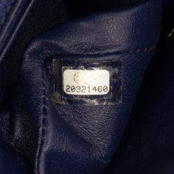 Pre Owned Chanel Blue Mini Rectangular Classic Velvet Single Flap