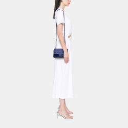 Pre Owned Chanel Blue Mini Rectangular Classic Velvet Single Flap