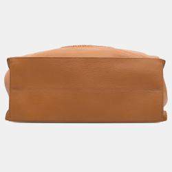 Pre Owned Chanel Brown CC Grained Calfskin Wooden Handle Tote