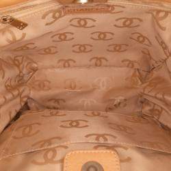 Pre Owned Chanel Brown CC Grained Calfskin Wooden Handle Tote