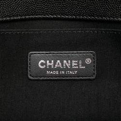 Pre Owned Chanel Black Old Medium Chevron Caviar Boy Flap