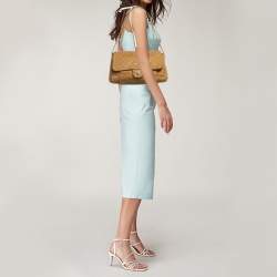 Pre Owned Chanel Beige Quilted Leather Coco Pleats Flap Bag