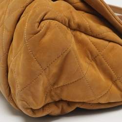Pre Owned Chanel Beige Quilted Leather Coco Pleats Flap Bag