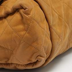 Pre Owned Chanel Beige Quilted Leather Coco Pleats Flap Bag