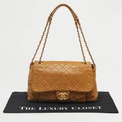Pre Owned Chanel Beige Quilted Leather Coco Pleats Flap Bag