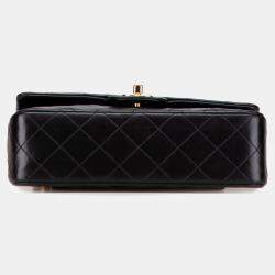 Pre Owned Chanel Black Small Classic Lambskin Double Flap