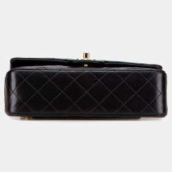 Pre Owned Chanel Black Small Classic Lambskin Double Flap