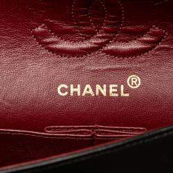 Pre Owned Chanel Black Small Classic Lambskin Double Flap