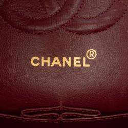 Pre Owned Chanel Black Medium Classic Lambskin Double Flap