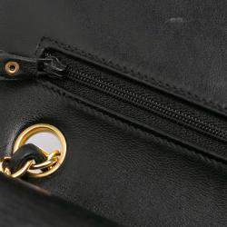 Pre Owned Chanel Black Medium Classic Lambskin Double Flap