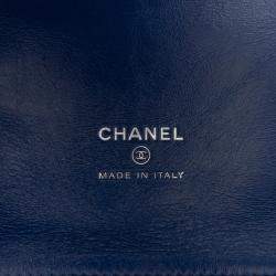 Pre Owned Chanel Blue Small Bicolor Aged Calfskin 31 Pouch