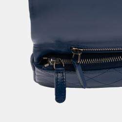 Pre Owned Chanel Blue Small Bicolor Aged Calfskin 31 Pouch