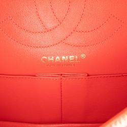 Pre Owned Chanel Orange Reissue 2.55 Quilted Denim Ombre Double Flap 225