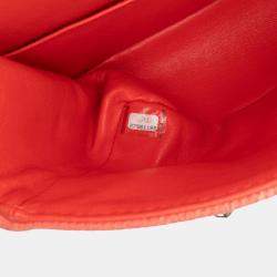 Pre Owned Chanel Orange Reissue 2.55 Quilted Denim Ombre Double Flap 225
