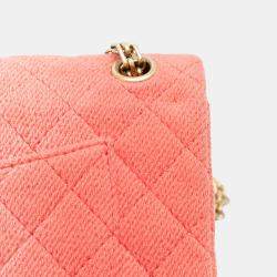 Pre Owned Chanel Orange Reissue 2.55 Quilted Denim Ombre Double Flap 225