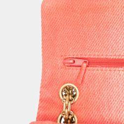 Pre Owned Chanel Orange Reissue 2.55 Quilted Denim Ombre Double Flap 225