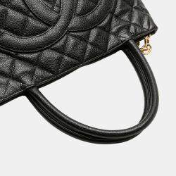 Pre Owned Chanel Black Caviar Medallion Tote