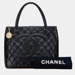 Pre Owned Chanel Black Caviar Medallion Tote