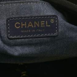 Pre Owned Chanel Cream/Black Raffia and Leather Large Deauville Bag