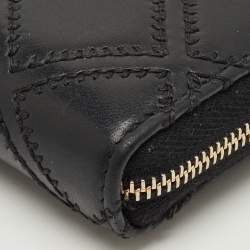 Pre Owned Chanel Black Double Stitched Quilted Leather CC Coin Purse
