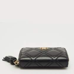 Pre Owned Chanel Black Double Stitched Quilted Leather CC Coin Purse