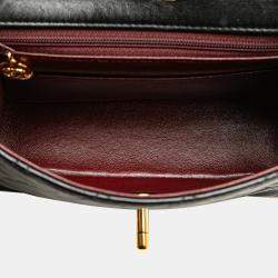 Pre Owned Chanel Black Mini Square Classic Lambskin Single Flap