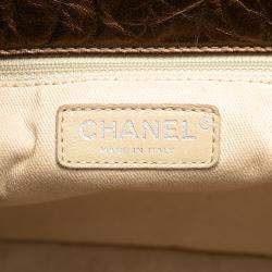 Pre Owned Chanel Brown Reissue 2.55 Quilted Metallic Aged Calfskin Tote