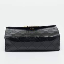 Pre Owned Chanel Black Quilted Leather Vintage CC Square Flap Bag 