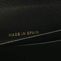 Pre Owned Chanel Black Quilted Leather CC Pearl Flap Wallet