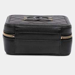 Pre Owned Chanel Small Caviar Filigree Vanity Case