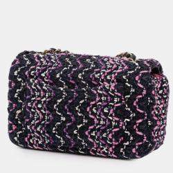 Pre Owned Chanel Multicolor Mini Rectangular Classic Multicolor Cotton Stitched Single Flap