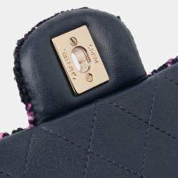 Pre Owned Chanel Multicolor Mini Rectangular Classic Multicolor Cotton Stitched Single Flap