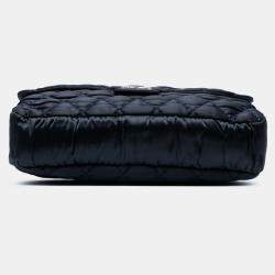 Pre Owned Chanel Navy Blue Extra Large CC Quilted Satin Single Flap
