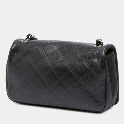 Pre Owned Chanel Small Diamond Embossed Calfskin New Chic Flap
